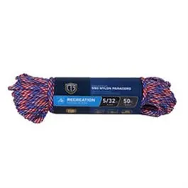 50-Foot 5/32-Inch Patriot-Themed Paracord 550 – Red, White & Blue Nylon Rope