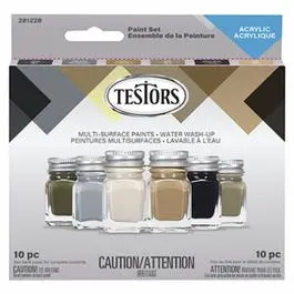 6-Color Flat-Finish Acrylic Paint Set