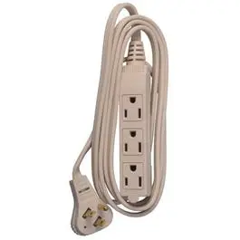 6-Foot 16/3 SPT-2 Beige Low-Profile Extension Cord with Cube Tap