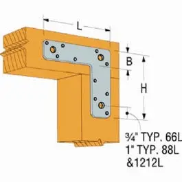 6-Inch by 6-Inch L-Strap Tie Connector