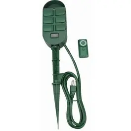 6-Outlet Grounded Power Stake – Heavy-Duty Outdoor Extension with Sturdy Metal Stake