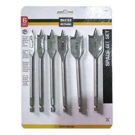 6-Piece Heavy-Duty Spade Bit Set for Wood and Metal Drilling