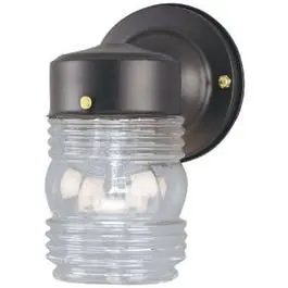 75-Watt Black Jelly Jar Wall Sconce – Vintage-Style Indoor Lighting