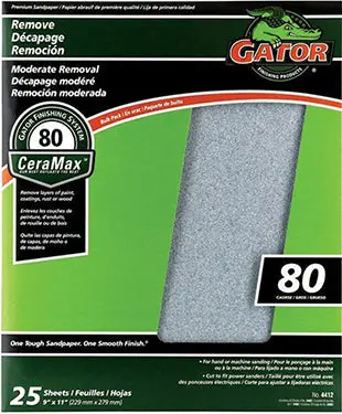 9″ x 11″ Fine-Grit Sandpaper – 320 Grit, 25-Pack for Finishing Work