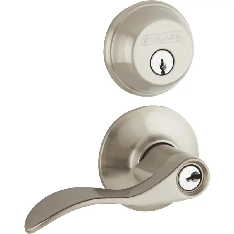 Accent Satin Nickel Door Lever and Deadbolt Combo Set