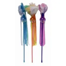 Adjustable Teaser Wand Cat Toy – 18-Inch Feather Wand in Assorted Colors