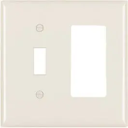 Almond Mixed-Opening Nylon Wall Plate (1-Toggle + 1-Decorator)