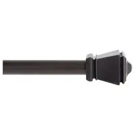 Amelia Compact Cafe Curtain Rod – Matte Black, 28–48 in