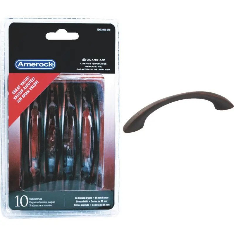 Amerock Allison Oil-Rubbed Bronze Cabinet Pull – 3.75-Inch, 10-Pack