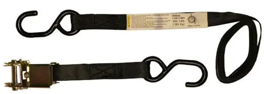 Ancra Cargo S-Hook Ratchet Tie-Downs – 1″ × 6′, 2-Pack Clamshell