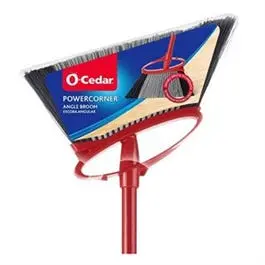 Angled Power Corner Broom with Sturdy Metal Handle
