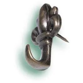 Antique Brass Fleur-de-Lis Push Pin Hangers – 3-Pack