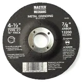 Arbor 4.5″ Metal Depressed Center Grinding Wheel – 0.25″ Thick, 7/8″ Arbor Hole