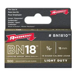 Arrow Fastener BN18 Genuine 18-Gauge Brad Nails for Finish Work