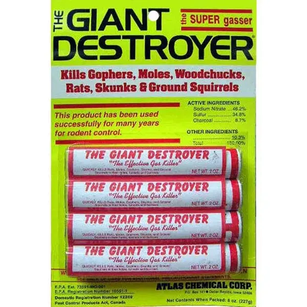 ATLAS GIANT DESTROYER Mole Repellent Smoke Pellets