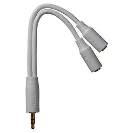 Audiovox White 3.5mm Stereo Y-Splitter Extension Cable