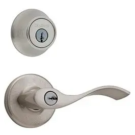 Balboa Satin Nickel Entry Lever Handle with Deadbolt Combo