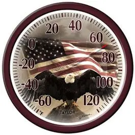 Bald Eagle Outdoor Thermometer – 13-Inch Rustic Weather Instrument for Patios