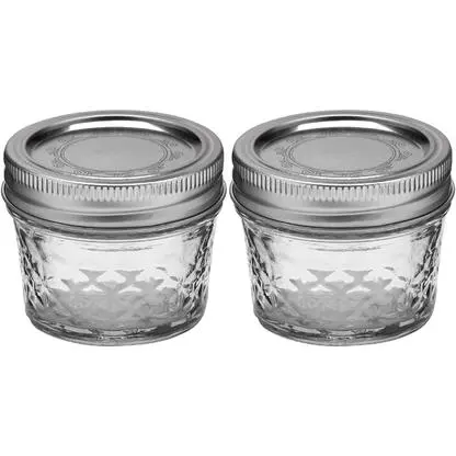 Ball Quilted Crystal Jelly Jars with Lids & Bands – 4-Ounce Clear Glass Set