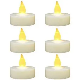 Battery-Powered LED Tea Light Candles – Realistic Yellow Flicker Flame (6-Pack)