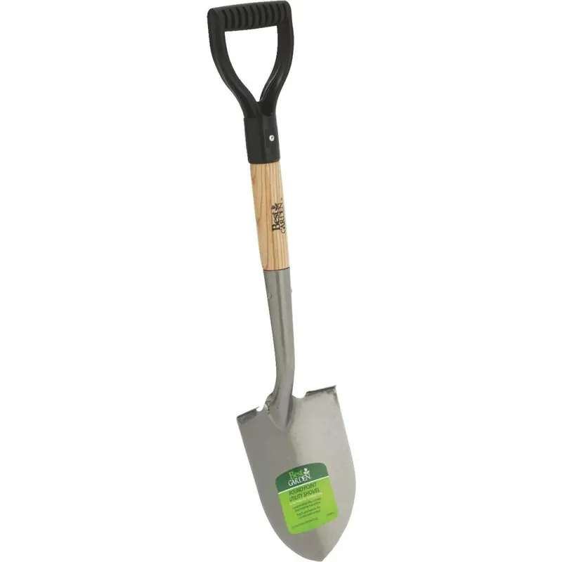 Best Garden Round-Point Utility Shovel with 18-Inch Wooden D-Handle