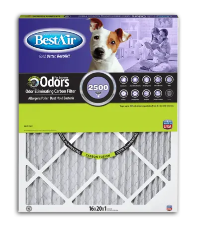 BestAir Carbon-Infused MERV 11 Furnace Filter – Pet Hair and Odor Reduction