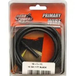Black 10-Gauge Primary Electrical Wire – 7-Foot Length for Automotive or Marine Use