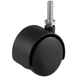 Black Dual-Wheel Caster – 2-Inch Diameter with Threaded Stem Mount
