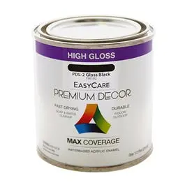 Black Gloss Enamel Paint – Half-Pint (Premium Decor)