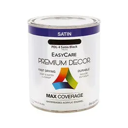 Black Satin Enamel Paint – Quart (Premium Decor)