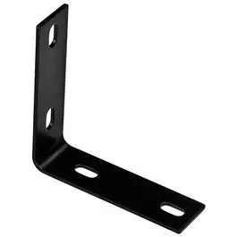 Black Steel L-Bracket – 5.1-Inch Corner Reinforcement Hardware