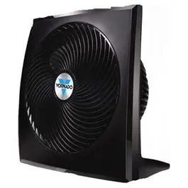 Black Whole-Room Circulating Fan with Adjustable Tilt and Quiet Operation