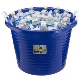 Blue 17-Gallon Utility Tub with Rope Carry Handles