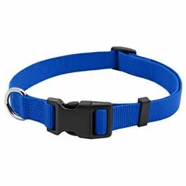 Blue Adjustable Dog Collar – 1-Inch Wide Quadlock Design, Fits 18–26 Inch Neck Circumference