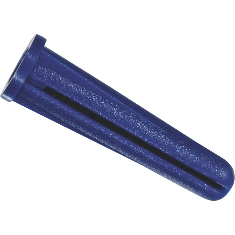 Blue Conical Plastic Anchors — #14 & #16 Threads × 1-1/2 Inches (20-Pack)