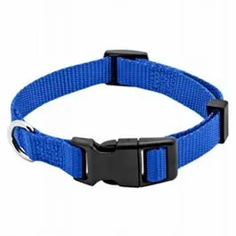 Blue Quadlock Buckle Dog Collar – 5/8-Inch Wide, Adjustable for 10–16 Inch Neck Sizes