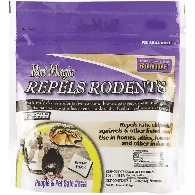 Bonide Rat Magic Granular Rodent Repellent, 12-Ounce Scent Packs (8-Pack)