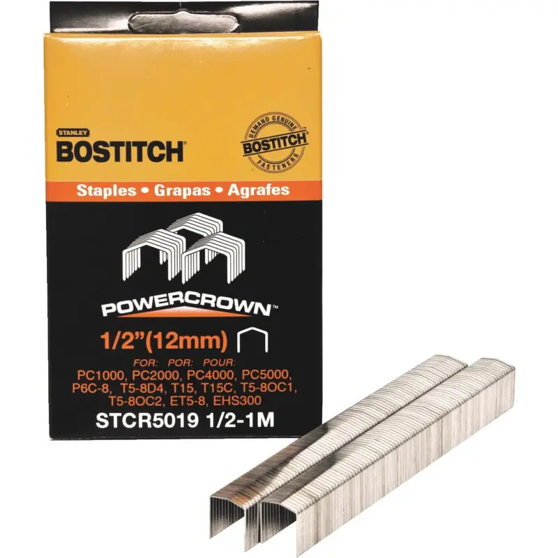 Bostitch PowerCrown Hammer Tacker Staples – 1/2″ Length, 1000-Pack