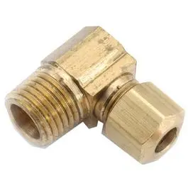 Brass 90-Degree Compression Elbow with Male Threads: 1/4-Inch x 1/8-Inch