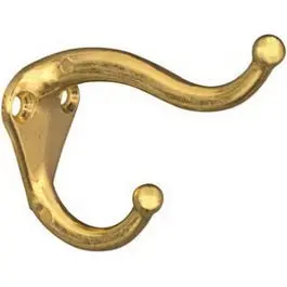 Bright Brass Hat and Coat Hook – 2-Piece Wall-Mount Organizer