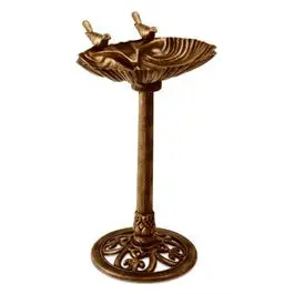Bronze-Style Plastic Bird Bath – 13-Inch Diameter × 30-Inch Height