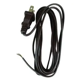 Brown 8-Foot Polarized Lamp Cord, 18/2 Gauge