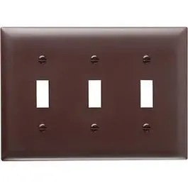 Brown Urea 3-Toggle Wall Plate with Standard Opening Layout