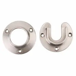 Brushed Nickel Pole Sockets – Pair