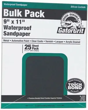 Bulk Waterproof Sandpaper – 9 in × 11 in, 600-Grit for Smoothing & Blending