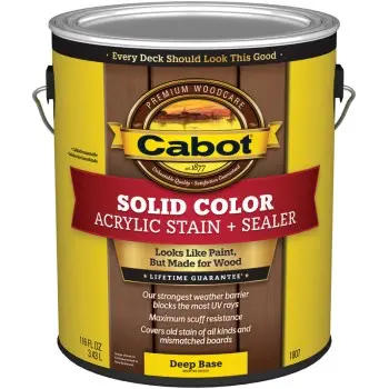 Cabot Solid Color Acrylic Deck Stain in Deep Base – 1-Gallon Container