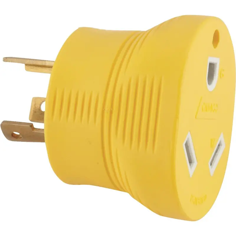 Camco 30-Amp RV Generator Adapter – 3-Prong Power Grip for Portable Generators
