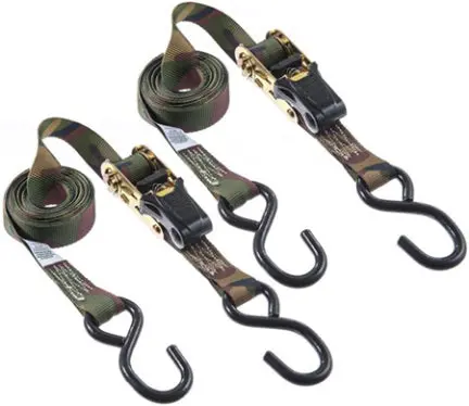 Camouflage Ratchet Tie-Down Straps – 12-Foot, 2-Pack