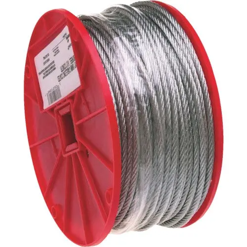 Campbell 7×7 Galvanized Steel Aircraft Cable – 3/32-Inch, 500-Foot Reel