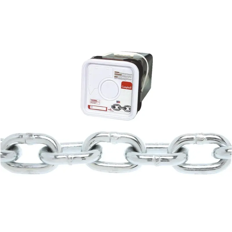 Campbell Zinc-Plated Low-Carbon Steel Coil Chain — 5/16-Inch × 75 Feet